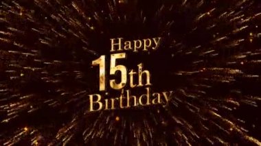 15. yaş günün kutlu olsun, doğum günün kutlu olsun, tebrikler, altın havai fişekler