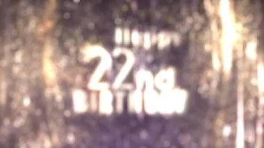 22. doğum günün kutlu olsun, mutlu yıllar, tebrikler altın parçacıkları.