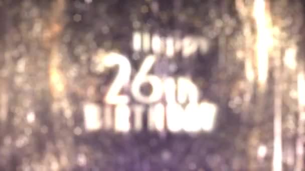 Mutlu Yıllar Mutlu Yıllar Tebrikler Altın Parçacıklar — Stok video