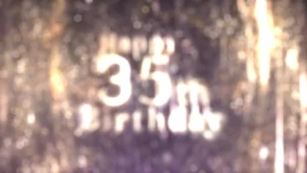 Buon 35Esimo Compleanno Buon Compleanno Congratulazioni Particelle Oro — Video Stock