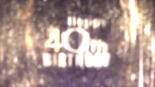 Χαρούμενα 40Α Γενέθλια Χαρούμενα Γενέθλια Συγχαρητήρια Χρυσά Σωματίδια — Αρχείο Βίντεο