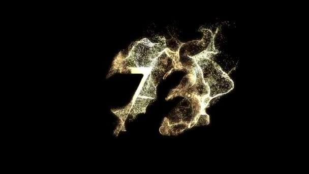 金数73来自粒子 编号73 黄金数字 — 图库视频影像