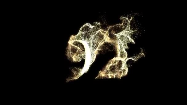 Parçacıklardan Altın Sayı Numaralandırma Altın Sayı Alfa Kanal — Stok video