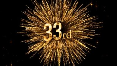 33. yaş gününde havai fişekler, mutlu yıllar, altın havai fişekler