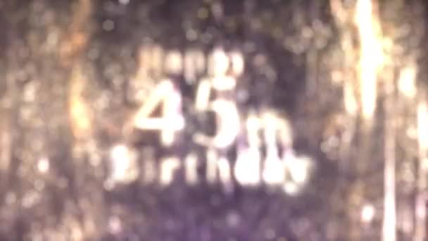 Happy 45Th Birthday Happy Birthday Congratulations Golden Particles — Stock Video