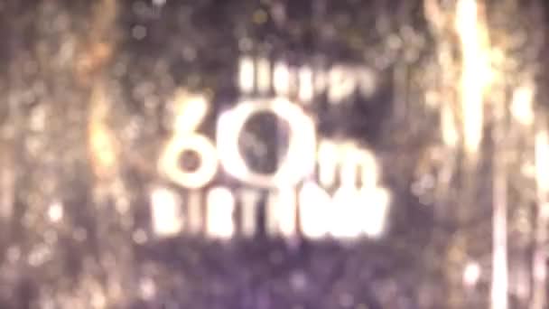 Happy 60Th Birthday Happy Birthday Congratulations Golden Particles — Stock Video