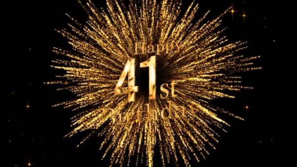Congratulazioni 41Esimo Compleanno Con Fuochi Artificio Buon Compleanno Fuochi Artificio — Video Stock