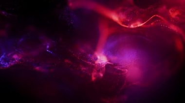 Parçacık hareketli neon kırmızı arkaplan