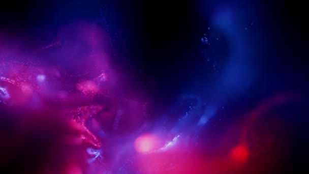 Neon Rood Blauwe Achtergrond Met Deeltjes Deeltjesbeweging Neon Achtergrond Graphics — Stockvideo