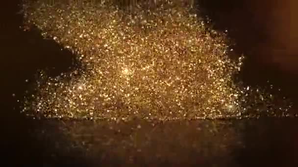 Aniversario Felicitaciones Confeti Oro Saludos Memorables Fecha — Vídeo de stock