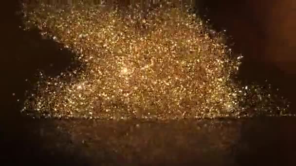 35Th Anniversary Congratulations Golden Confetti Memorable Date Greetings — Stock Video