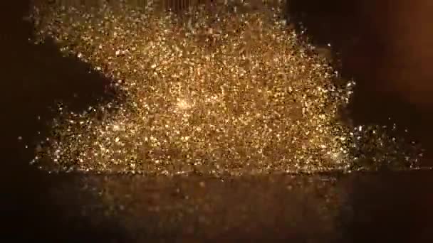 Gefeliciteerd Met Eerste Verjaardag Gouden Confetti Gefeliciteerd Met Een Gedenkwaardige — Stockvideo