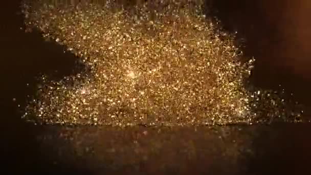 Gratulerer Med Årsjubileet Golden Confetti Gratulerer Med Minneverdig Date – stockvideo