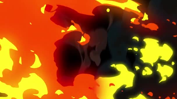 Anime Estilo Laranja Fogo Estilo Anime Explosão — Vídeo de Stock