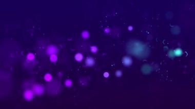 Farklı renklerdeki bulanık parçacıkların hareketli arkaplanı, mavi bokeh