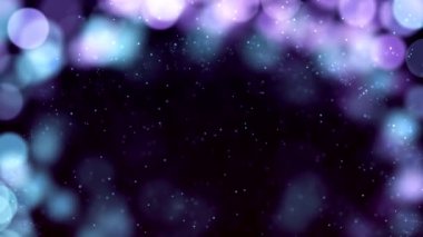 Arkaplanda parçacıklar ve siyah arkaplan üzerindeki güzel bokeh