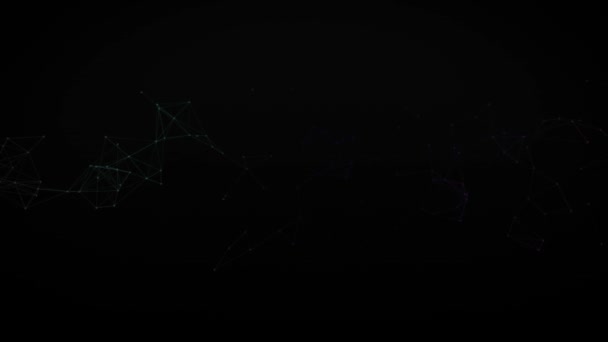 Plexus Háttér Kék Mozgása Részecskék Csíkok — Stock videók