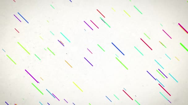 Die Bewegung Mehrfarbiger Teilchen Auf Weißem Hintergrund — Stockvideo