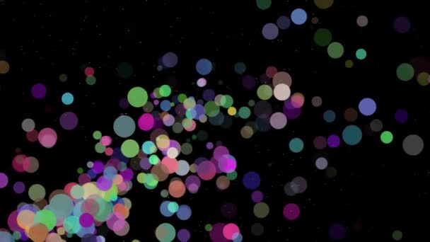 Lots Colorful Circles Particles Alpha Channel — Stock Video