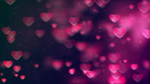 Fondo Con Corazones Fondo Para Día San Valentín Amor Corazones — Vídeo de stock