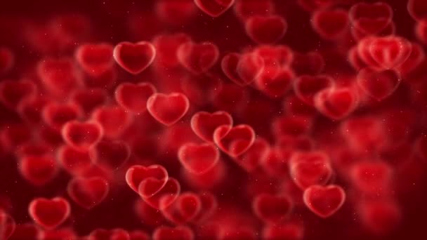 恋人の休日のための赤い心を持つ背景 — ストック動画