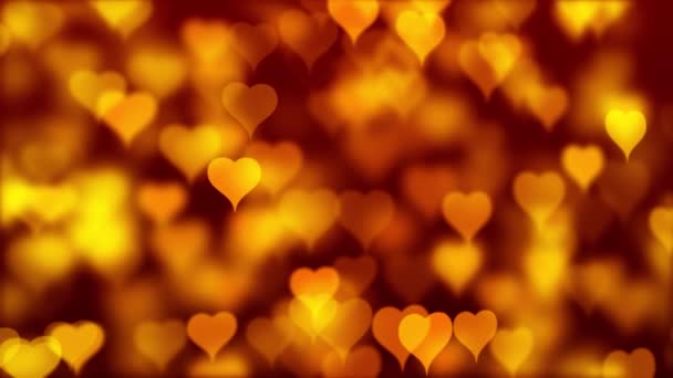 Πορτοκαλί Φόντο Καρδιές Φόντο Για Την Αγάπη — Αρχείο Βίντεο