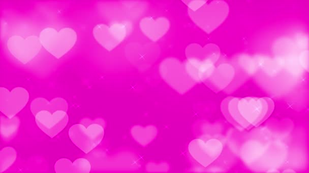 Roze Achtergrond Met Harten Achtergrond Liefde — Stockvideo