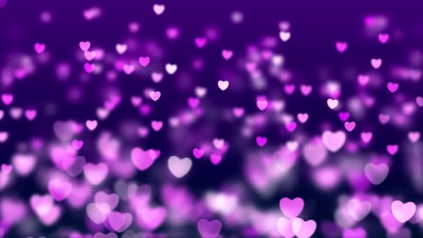 Фиолетовый Фон Сердцем Фон Любви — стоковое видео
