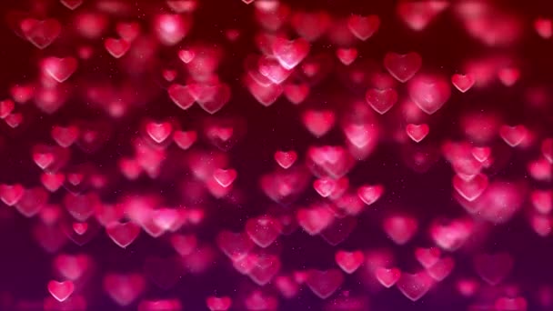 Κόκκινο Φόντο Καρδιές Φόντο Για Την Αγάπη — Αρχείο Βίντεο