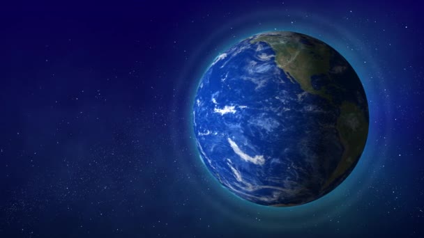 Planet Jorden Roterar Från Rymden Med Stjärnor — Stockvideo