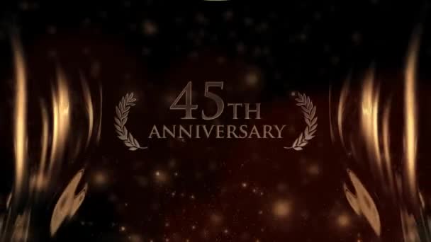 金のスタイルで幸せな45周年記念の挨拶 ローレルの誓い 記念日の挨拶 — ストック動画