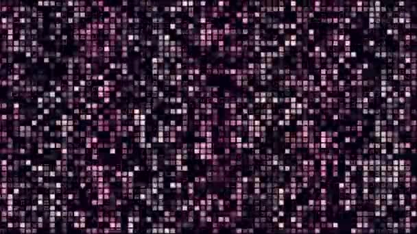 Sfondo Con Movimento Luci Quadrate Sfondo Pixel — Video Stock