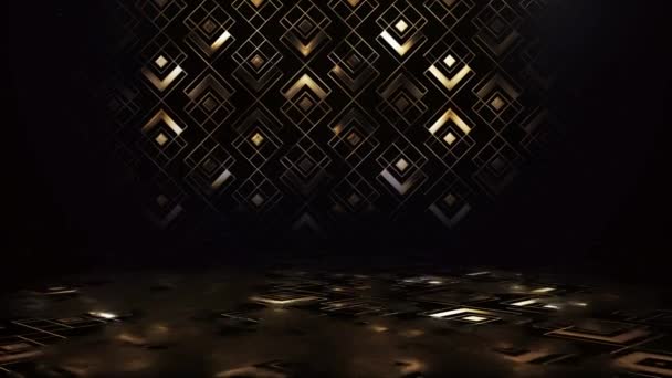 Goldener Luxus Hintergrund Mit Platz Für Text Grafik Retro Stil — Stockvideo