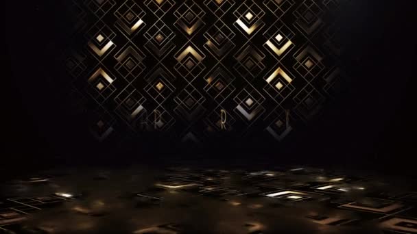 Banner Feliz Aniversário Estilo Luxo Dourado — Vídeo de Stock