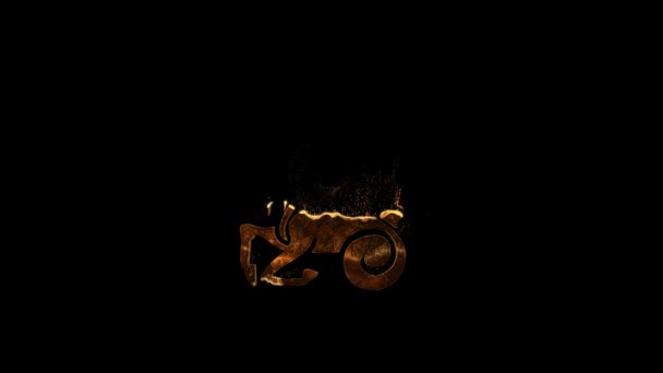 Знак Зодіаку Козерога Золотому Стилі Частинками Гороскопом Альфа Каналом — стокове відео