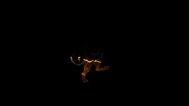 狮子座黄道带金光闪闪的星座 — 图库视频影像
