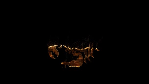 Знак Зодіаку Скорпіона Золотому Стилі Частинками Гороскопом Альфа Каналом — стокове відео