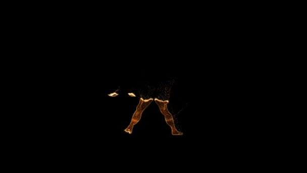 黄道星座天秤座 金黄色 有粒子 阿尔法通道 — 图库视频影像