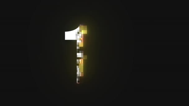 Pixel Número Número Once Canal Alfa — Vídeo de stock