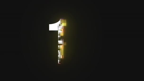 Pixel Číslo Číslo Sedmnáct Alfa Kanál — Stock video