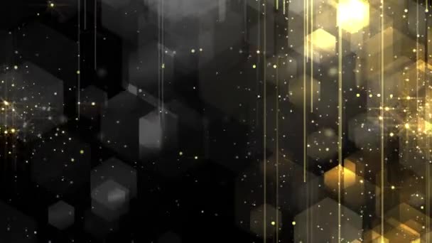 Altın Ödüllü Arka Plan Altın Parçacıklar Şenlikli Arkaplan Grafikler — Stok video