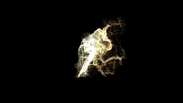 水瓶座黄道带星座 金色粒子 — 图库视频影像