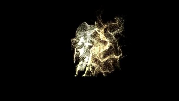 Gemini Burcu Yıldız Falı Altın Parçacıkları Alfa Kanalı — Stok video