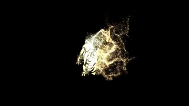 Λέων Ζώδιο Ωροσκόπιο Χρυσά Σωματίδια Άλφα Κανάλι — Αρχείο Βίντεο