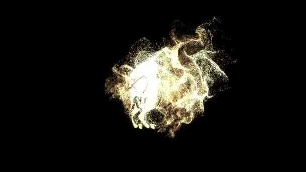 牡牛座の星座 星占い 黄金の粒子アルファチャンネル — ストック動画