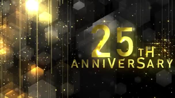 Συγχαρητήρια Για Την 25Η Επέτειο Πολυτελές Χρυσό Στυλ Ευτυχισμένο Βραβείο — Αρχείο Βίντεο