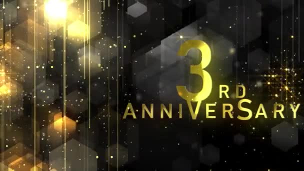 Herzlichen Glückwunsch Zum Jahrestag Luxus Gold Stil Glückwunsch Zum Jubiläum — Stockvideo