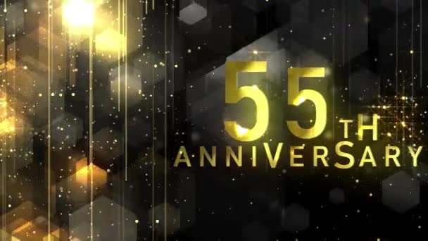 Συγχαρητήρια Για Την 55Η Επέτειο Πολυτελές Χρυσό Στυλ Ευτυχισμένο Βραβείο — Αρχείο Βίντεο