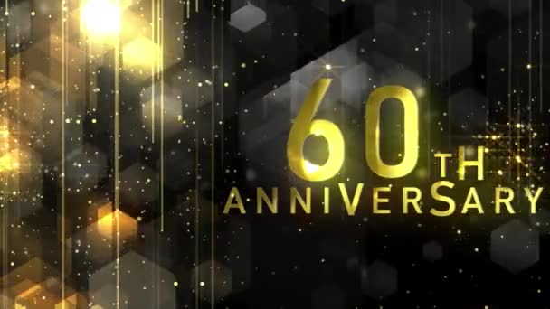 Gefeliciteerd Met Het Jarig Jubileum Luxe Gouden Stijl Toekenning Van — Stockvideo