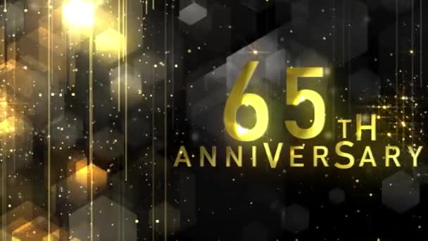 Congratulations 65Th Anniversary Luxury Gold Style Awarding Happy Anniversary — Stock Video